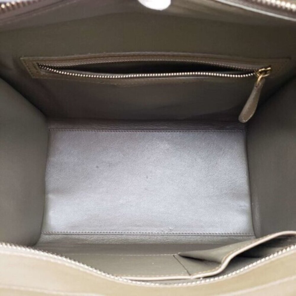 Authentic Celine Nano Luggage Taupe Leather Tote Bag Top Handle Crossbody Luxury - Picture 11 of 16